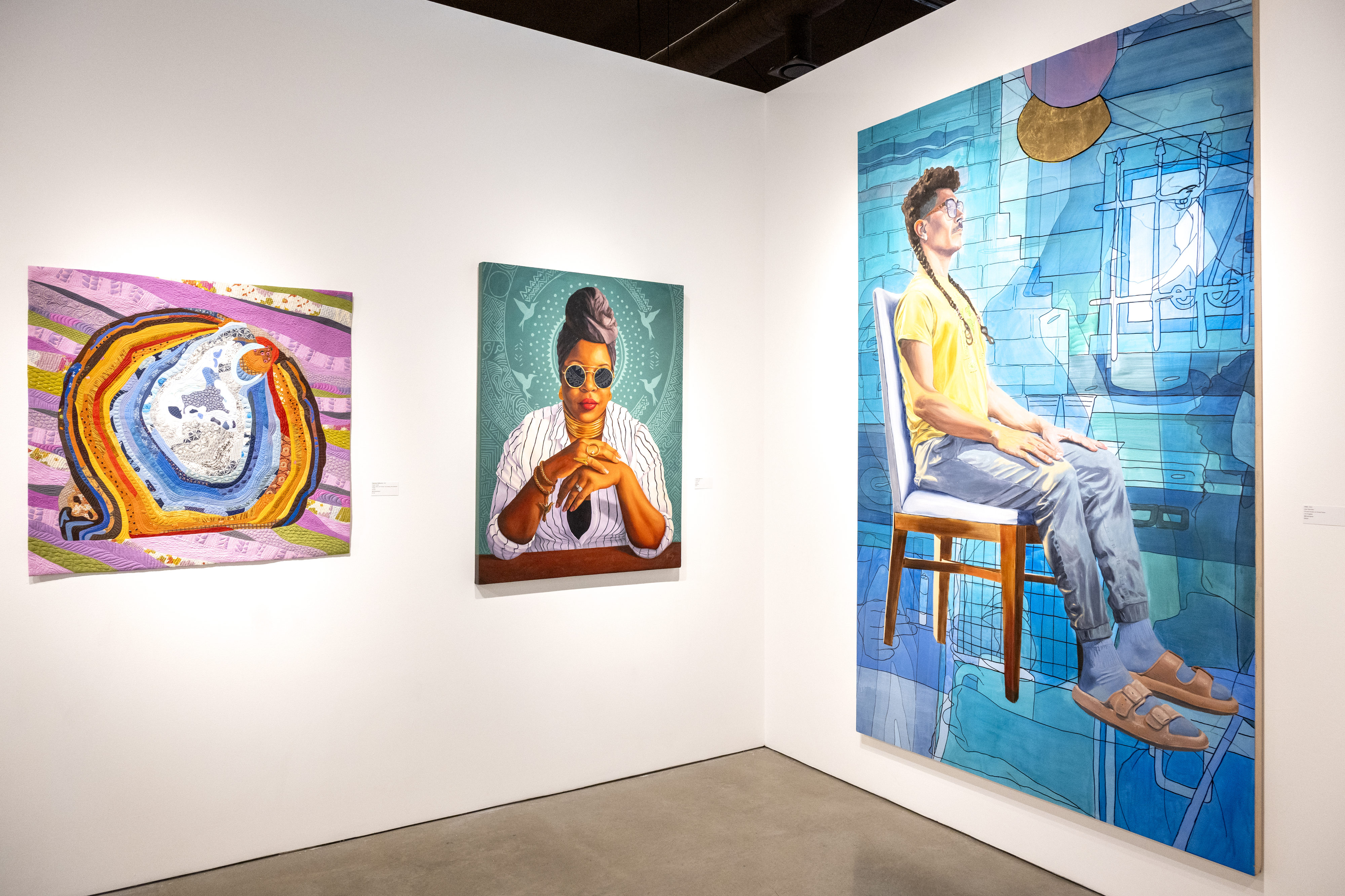 Art pieces on display at the âMade in Californiaâ exhibit...
