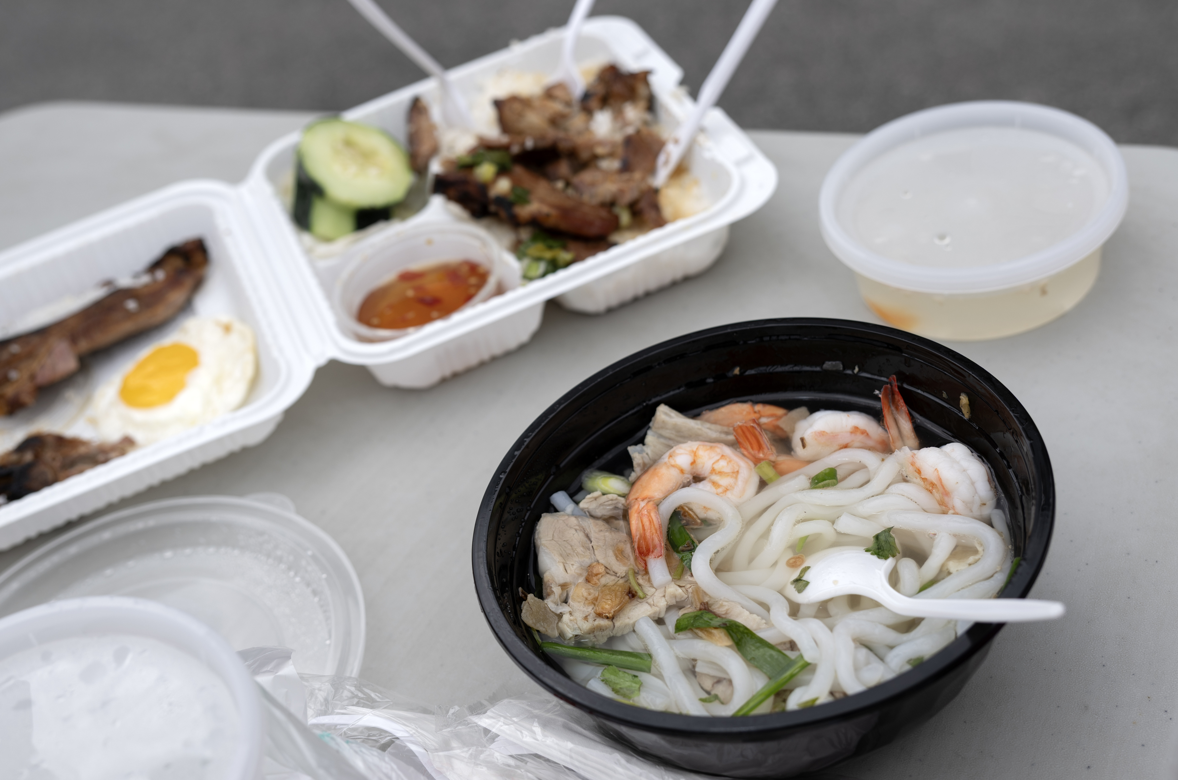 Fresh meals are provided by World Central Kitchen to people...