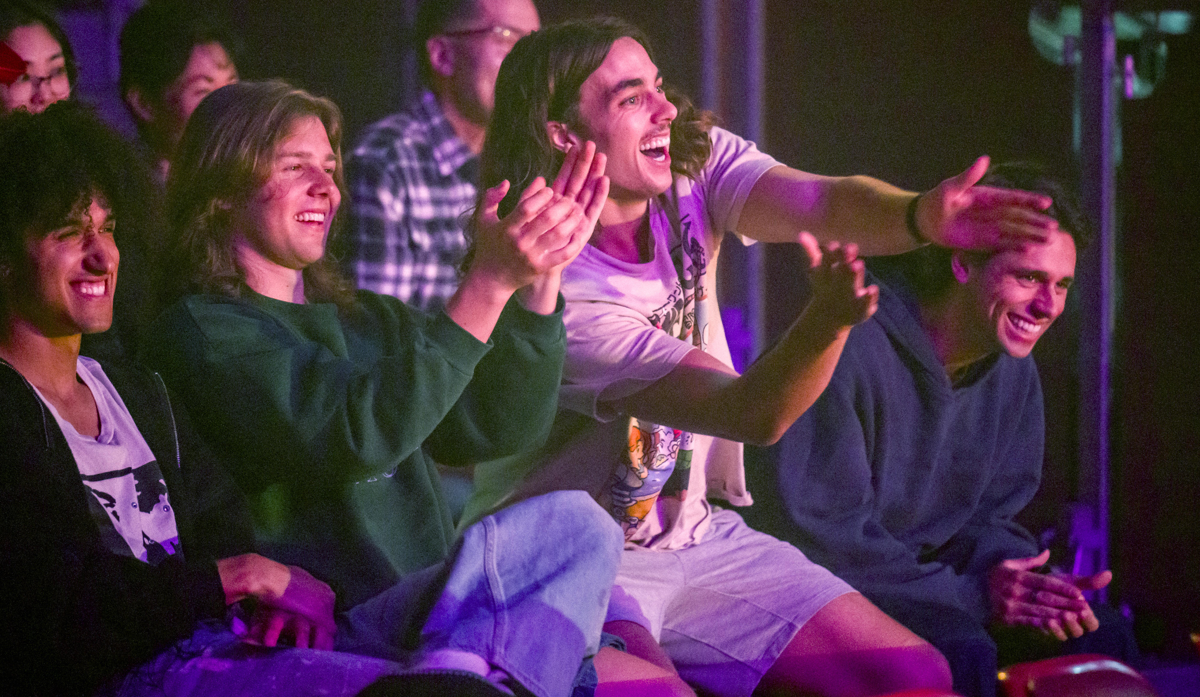 Four friends from Dana Point, from left, Kaide Ward, Sam...