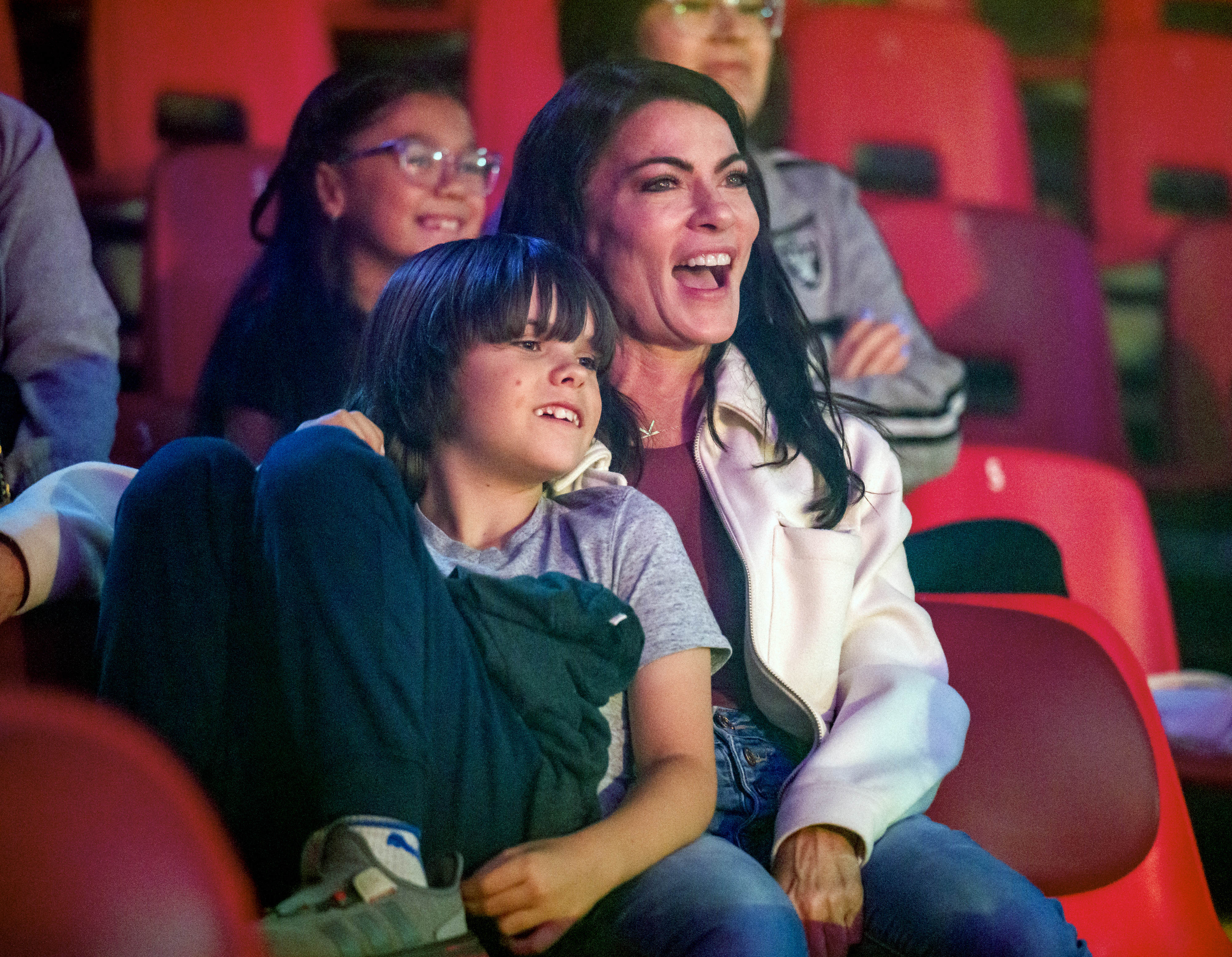 Thomas Urbanski, 9 and Keri Inzer watch the Circus Vargasâ...