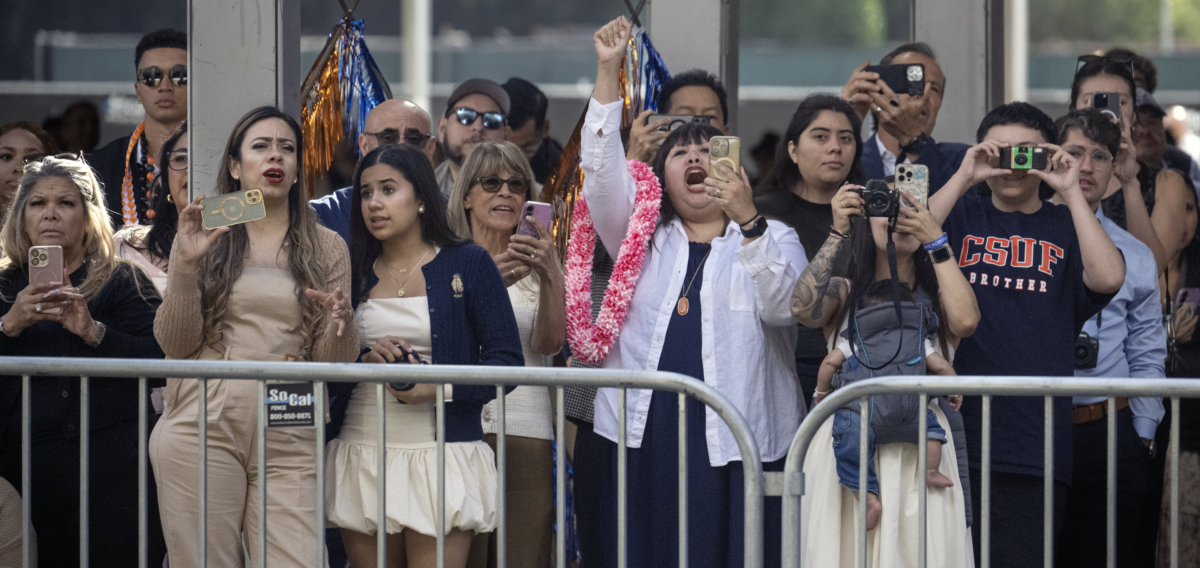 Supporters of students from Cal State Fullertonâs College of Humanities...