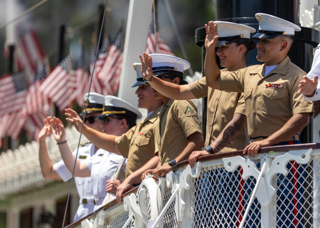 Disneyland honors U.S. military with F-18 flyover and Navy marching band – Orange County Register