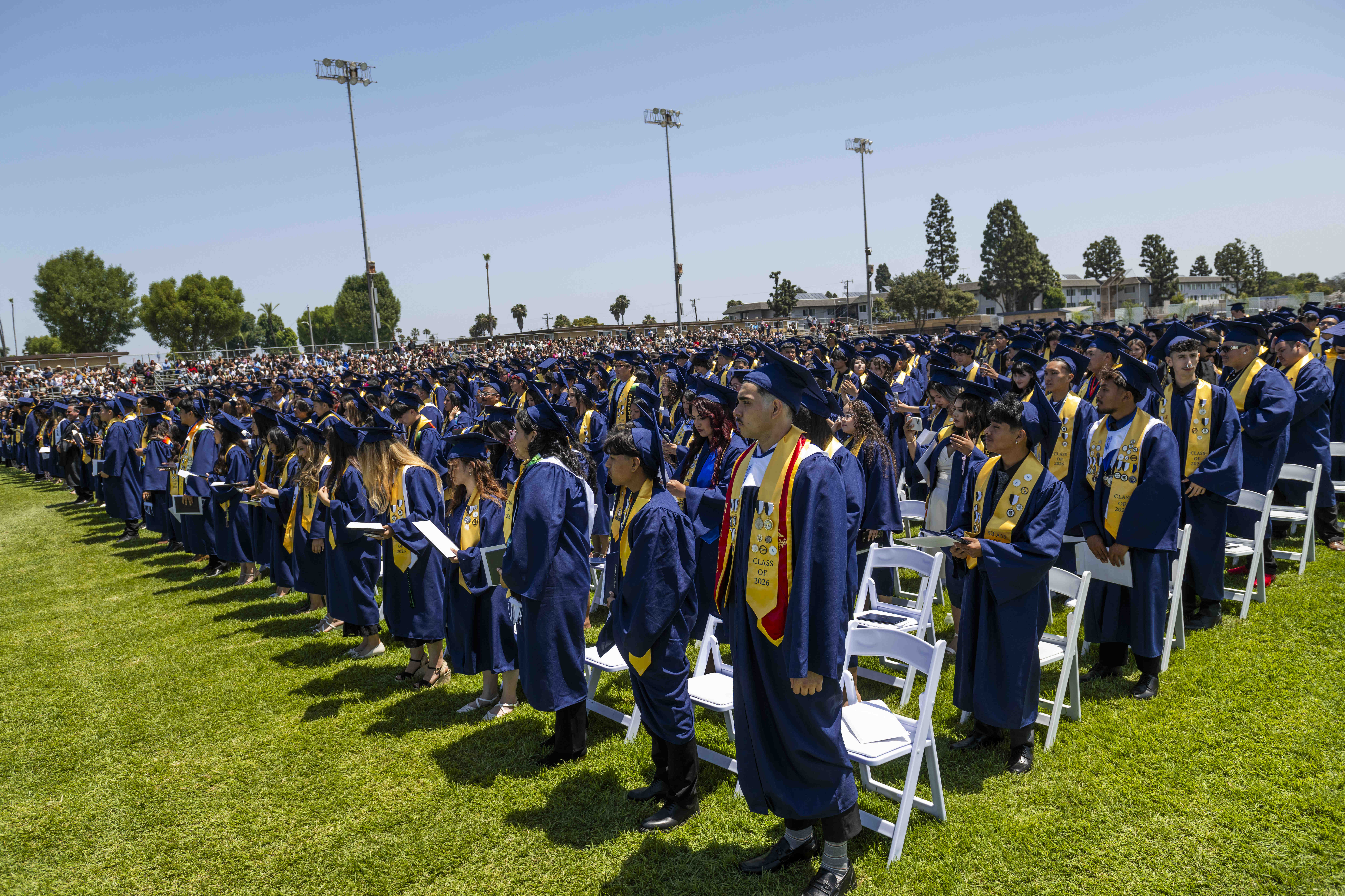 Graduates stand during the Presentation of the Class of 2026...