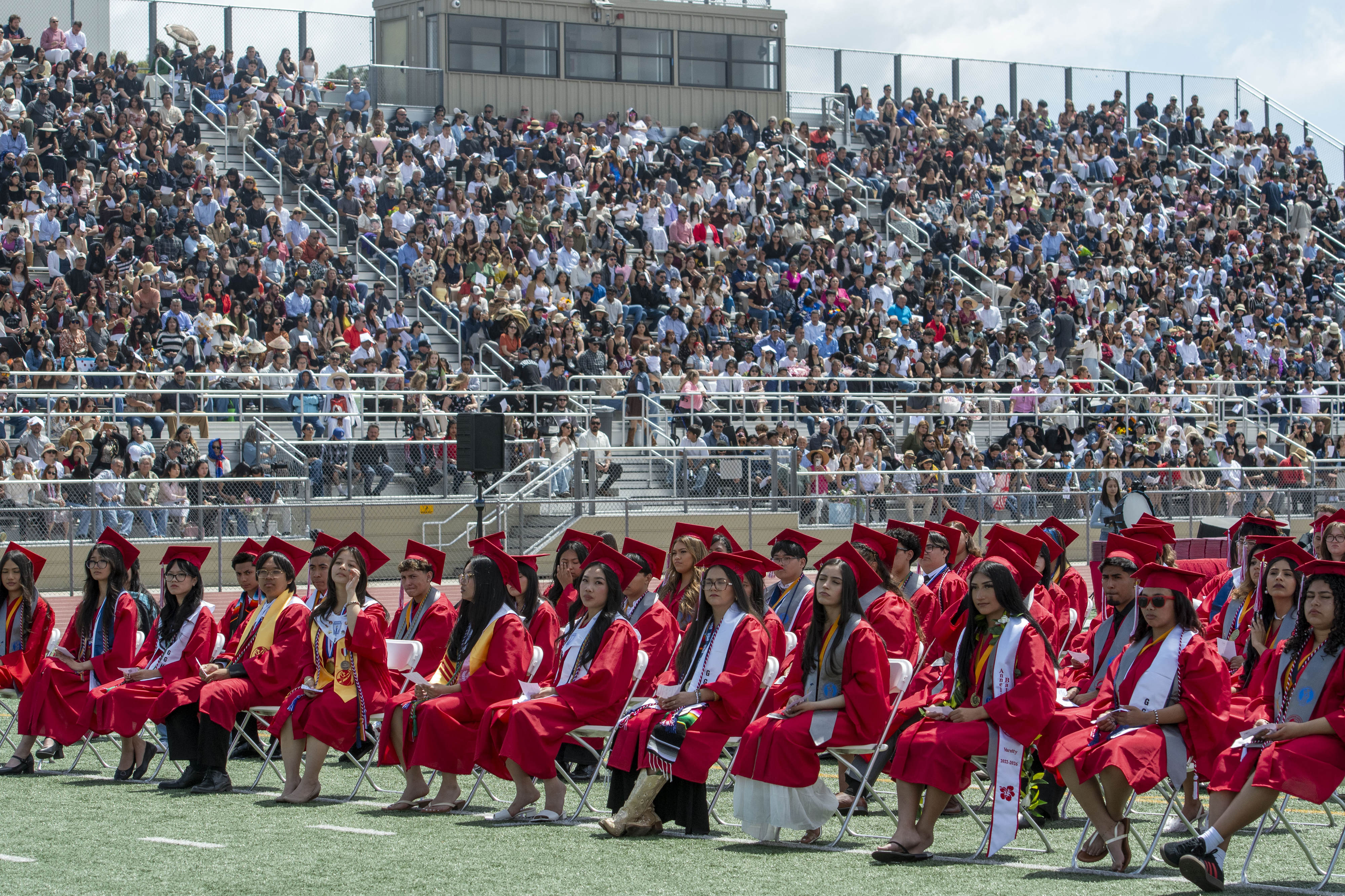Family and friends fill the stadium during the Garden Grove...