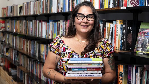 Sarah Rafael Garcia is the founder and executive director of LibroMobile Arts Cooperative in Santa Ana, CA. (Photo by Paul Bersebach, Orange County Register/SCNG)
