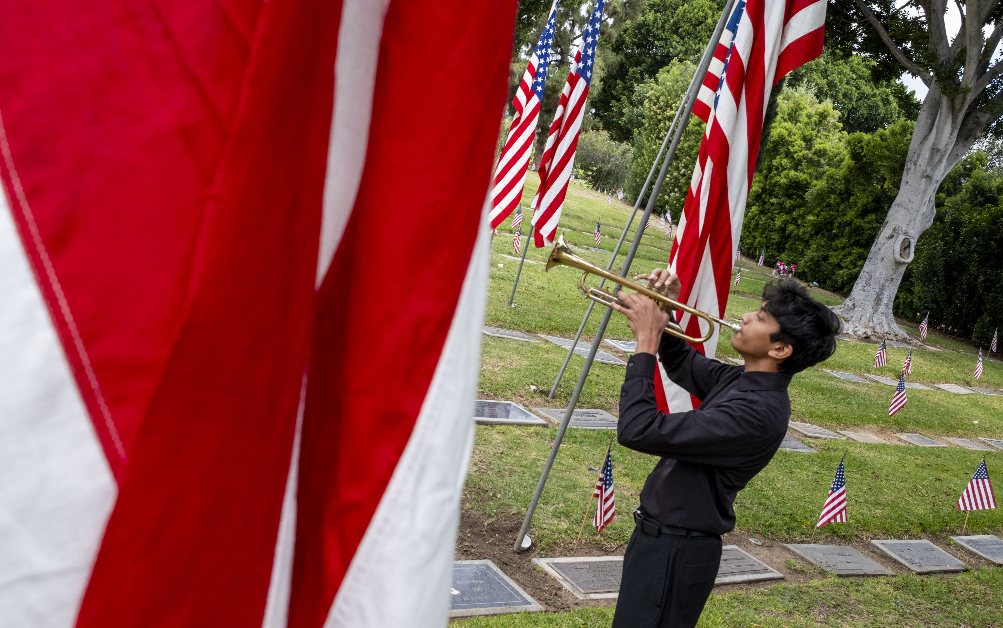 Taps were played at the conclusion of Memorial Day services...