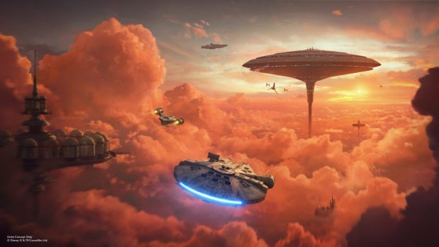 Concept art of a Bespin destination created for Millennium Falcon: Smugglers Run in Star Wars: Galaxy's Edge at Disneyland. (Courtesy of Disney)