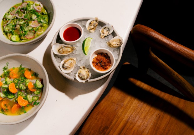 Raw bar plates at Maleza set to open in Costa Mesa in June. (Photo courtesy of Maleza)