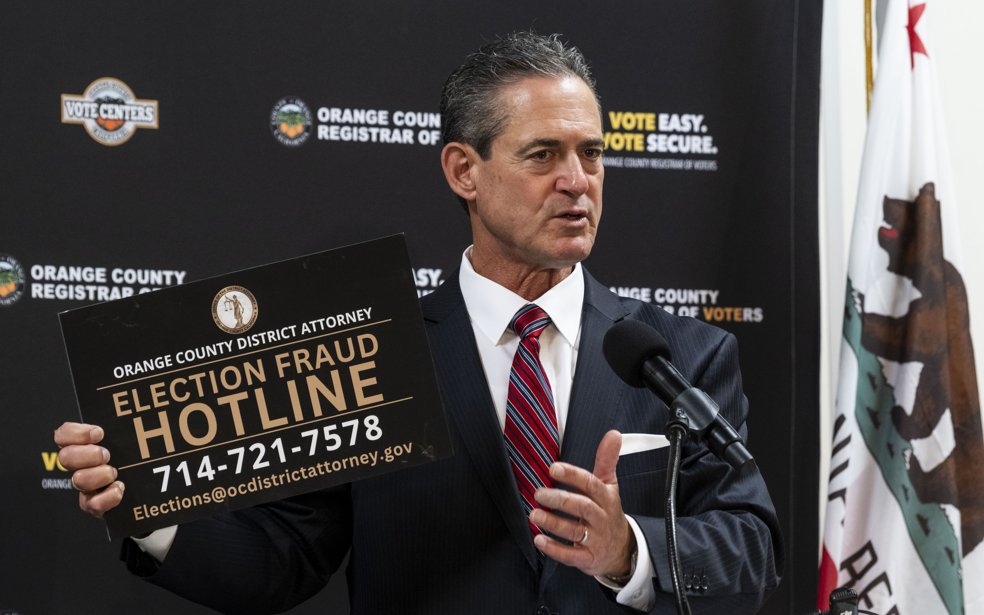Orange County District Attorney Todd Spitzer speaks about the election...