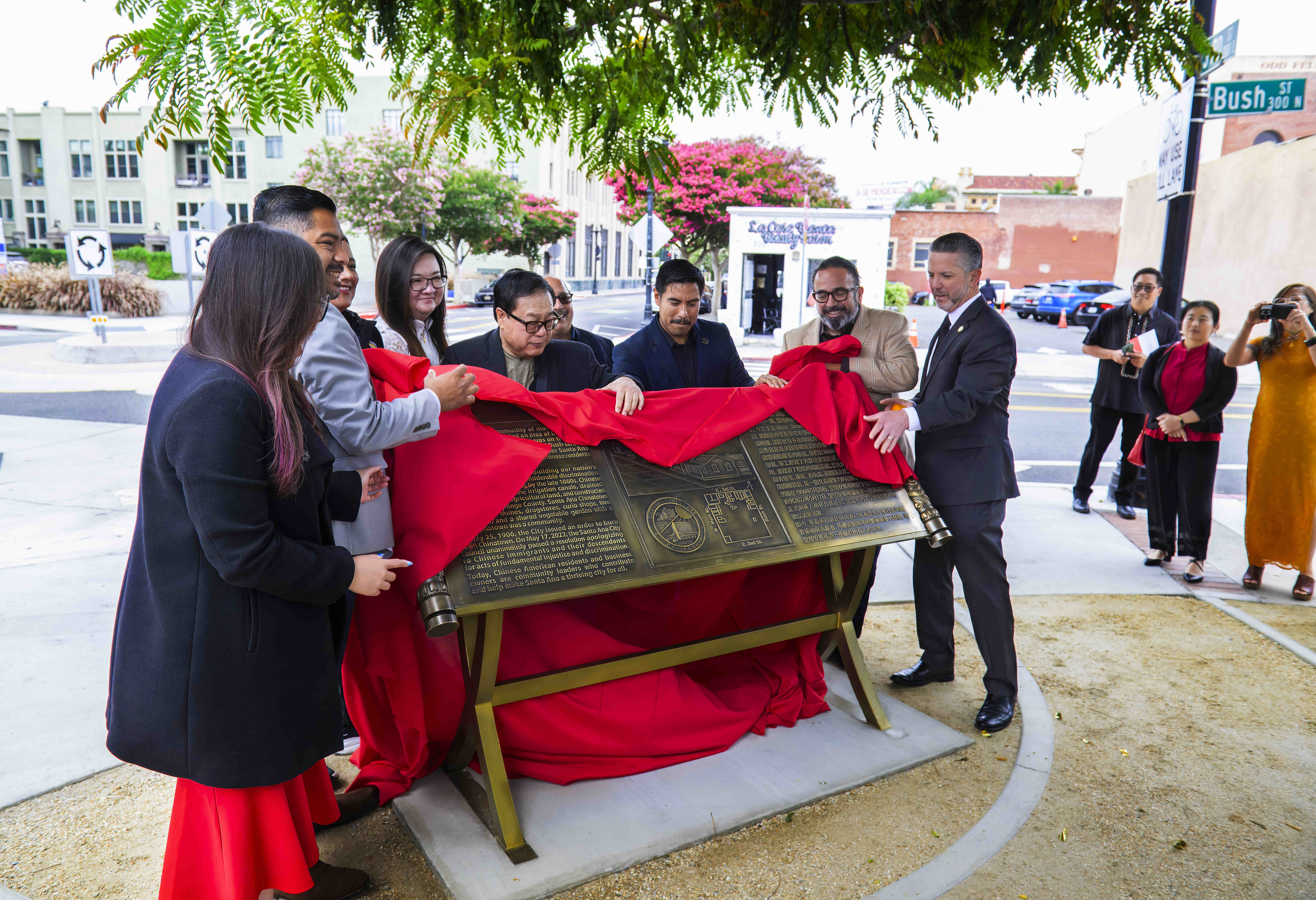 The Santa Ana City Council joins with Alan Woo, fourth...