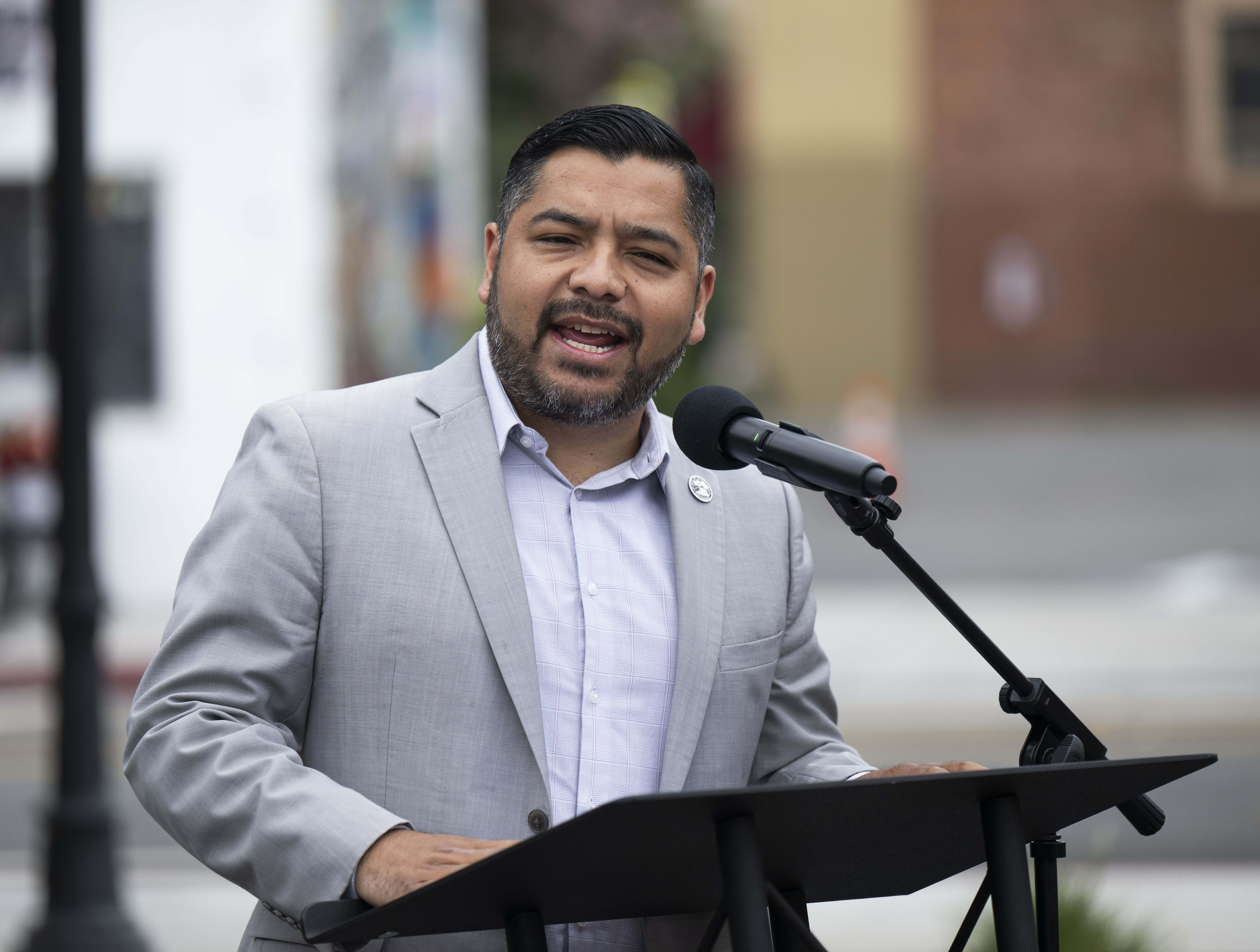 Santa Ana Mayor Pro Tem David Penaloza delivers some opening...
