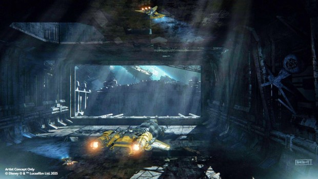 Concept art of a Endor destination created for Millennium Falcon: Smugglers Run in Star Wars: Galaxy's Edge at Disneyland. (Courtesy of Disneyland)