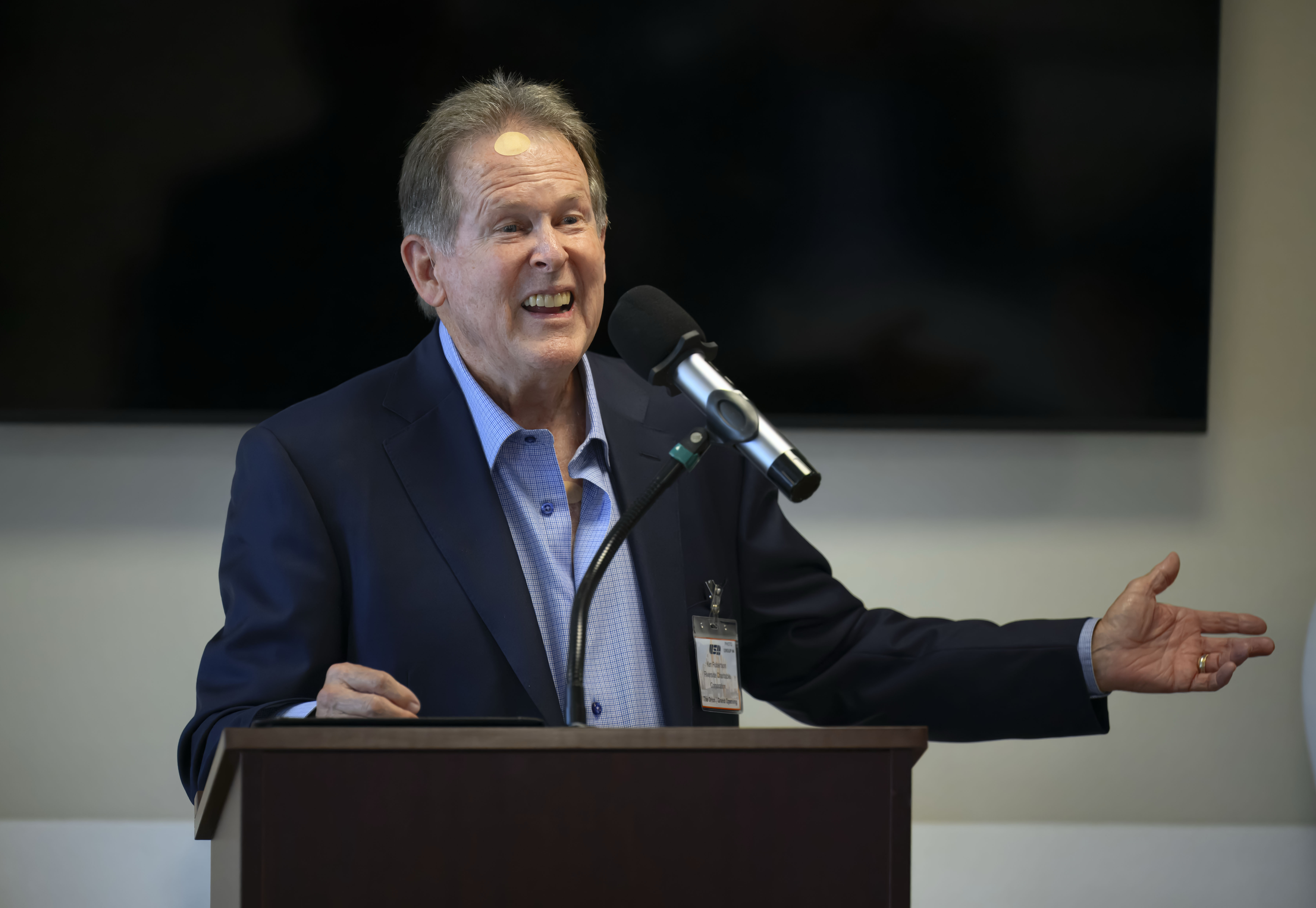 Ken Robertson of Riverside Charitable Corporation thanks those involved with...