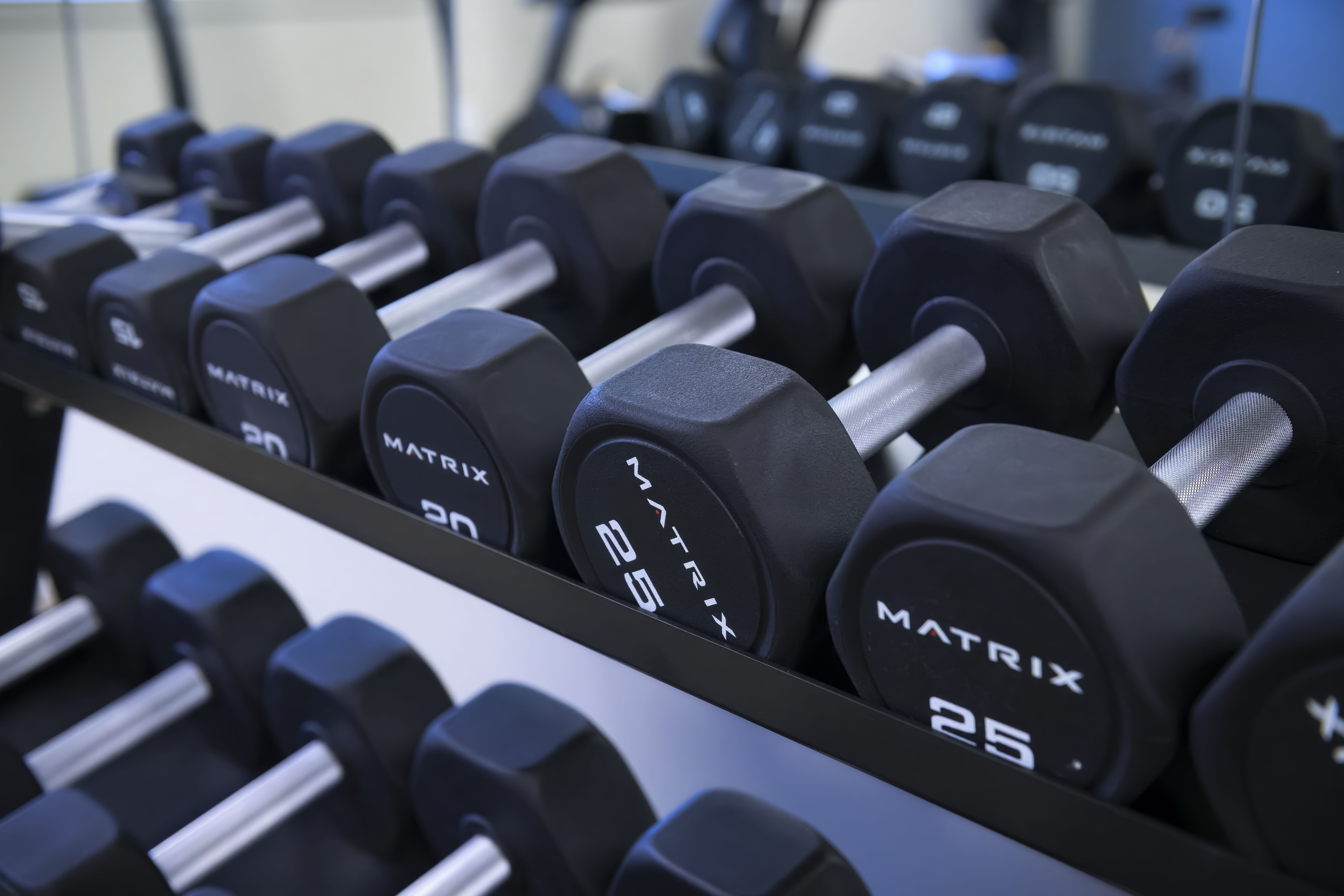 Fitness center equipment is ready for residents at The Orion...