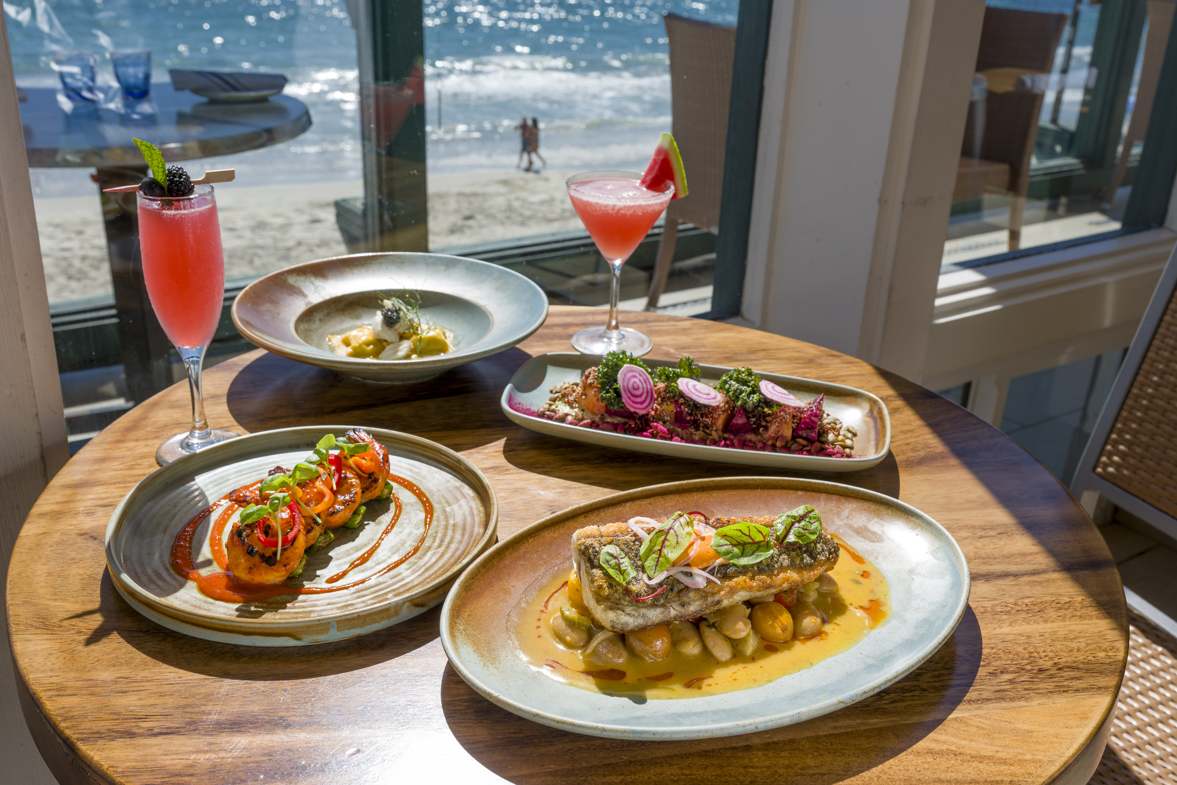 An ocean view from the main dining room at Driftwood...