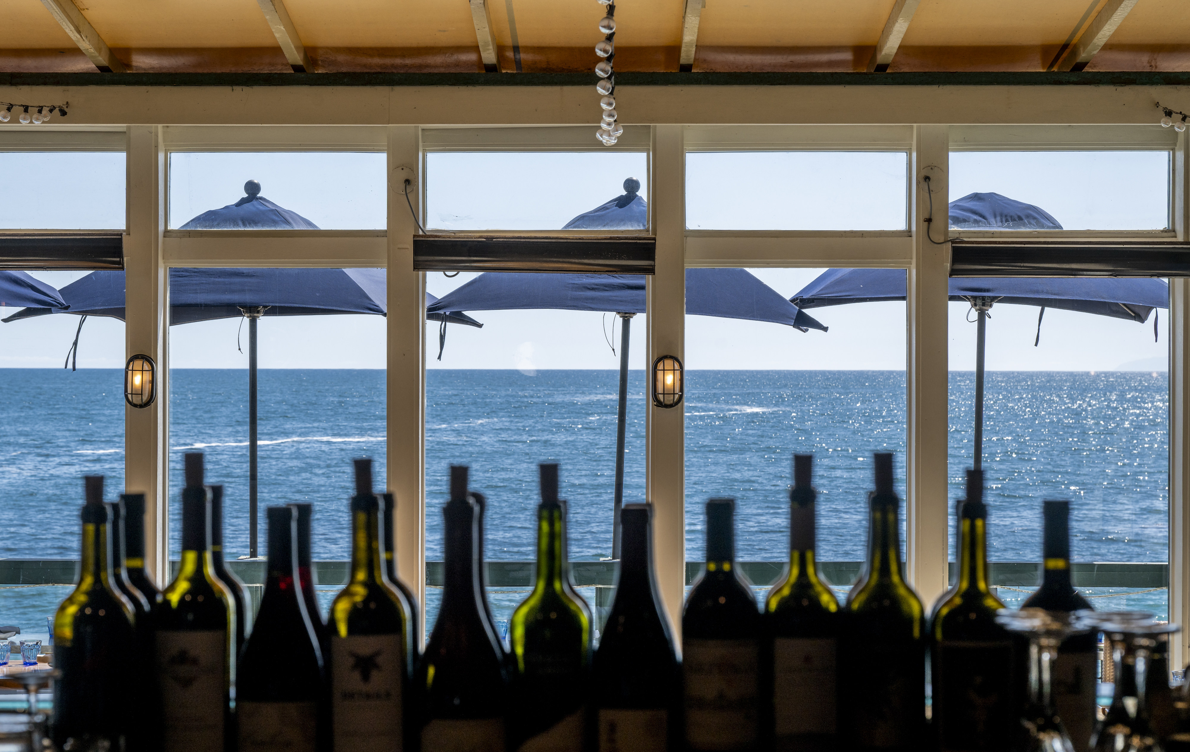The ocean view from the bar at Driftwood Kitchen in...