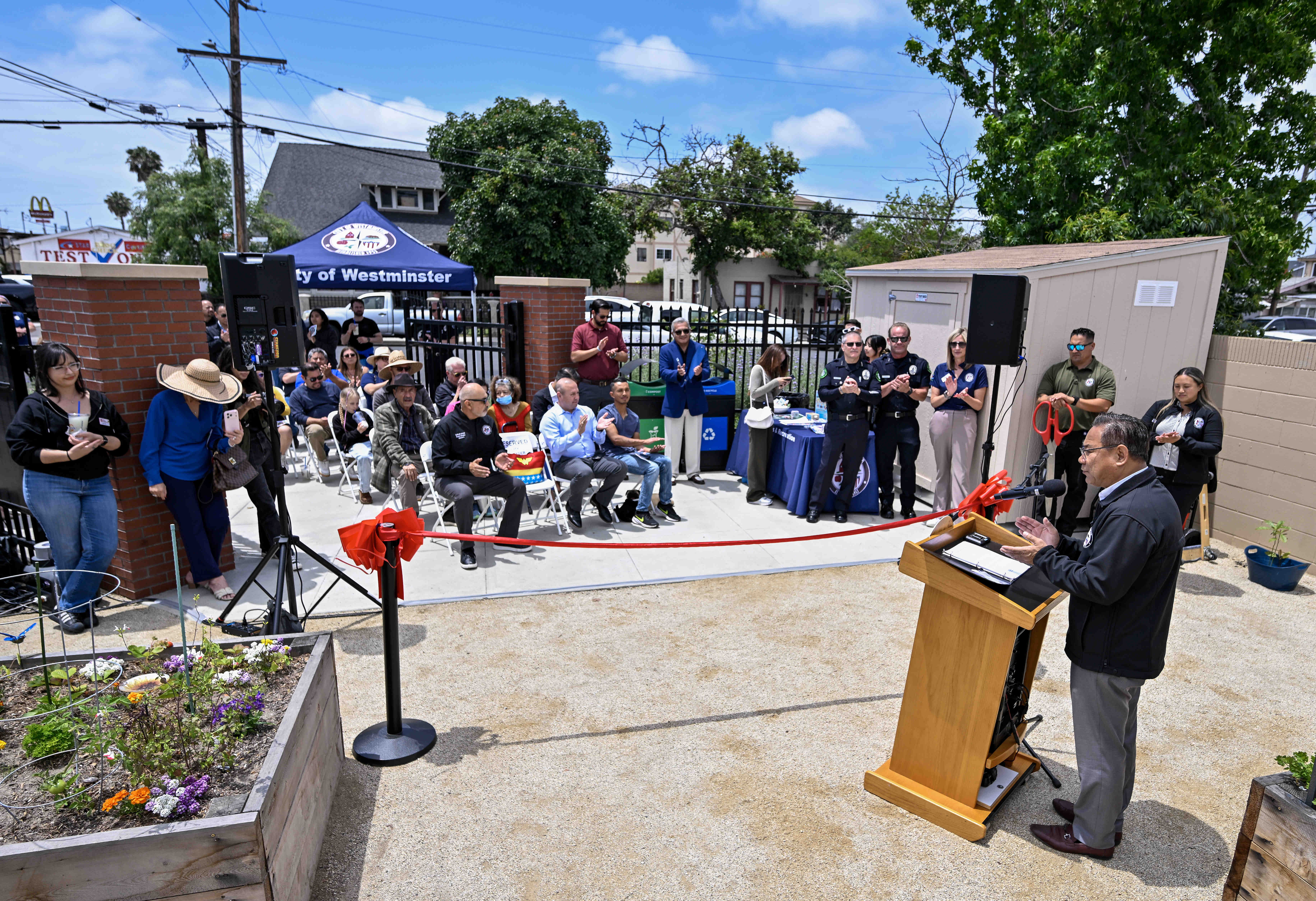 Westminster Mayor Chi Charlie Nguyen welcome guests and city officials...
