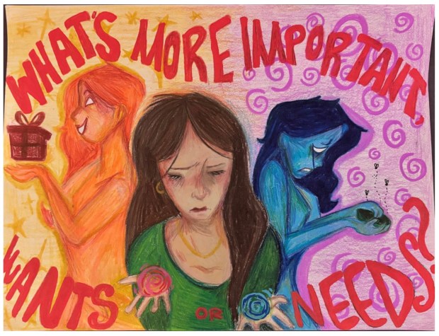 Winning entry, titled "On One Hand," by Ava Wagner, 10th grader at Waterford Mott High School. (Oakland County Treasurer's office)