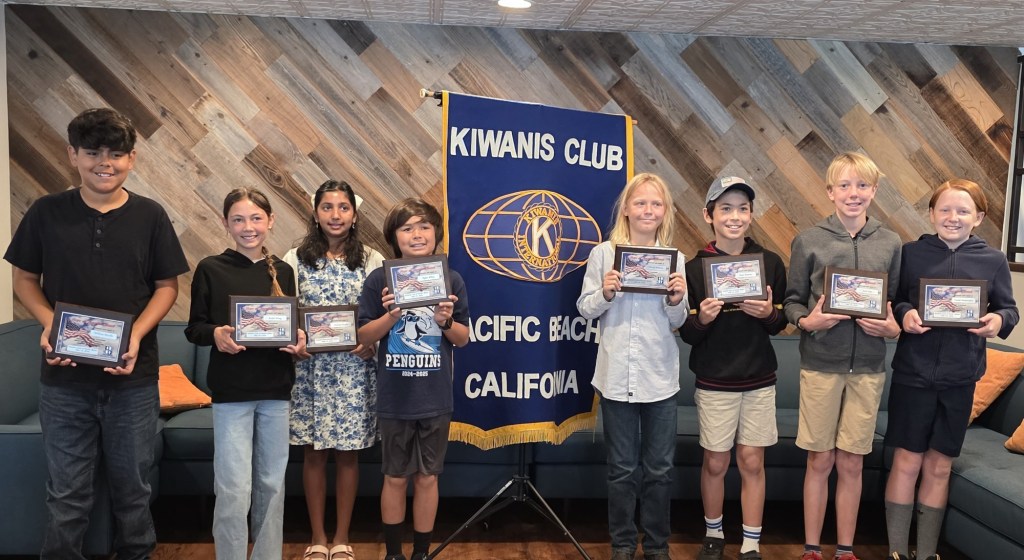 Pacific Beach Kiwanians honor eight students with Hope of America Award
