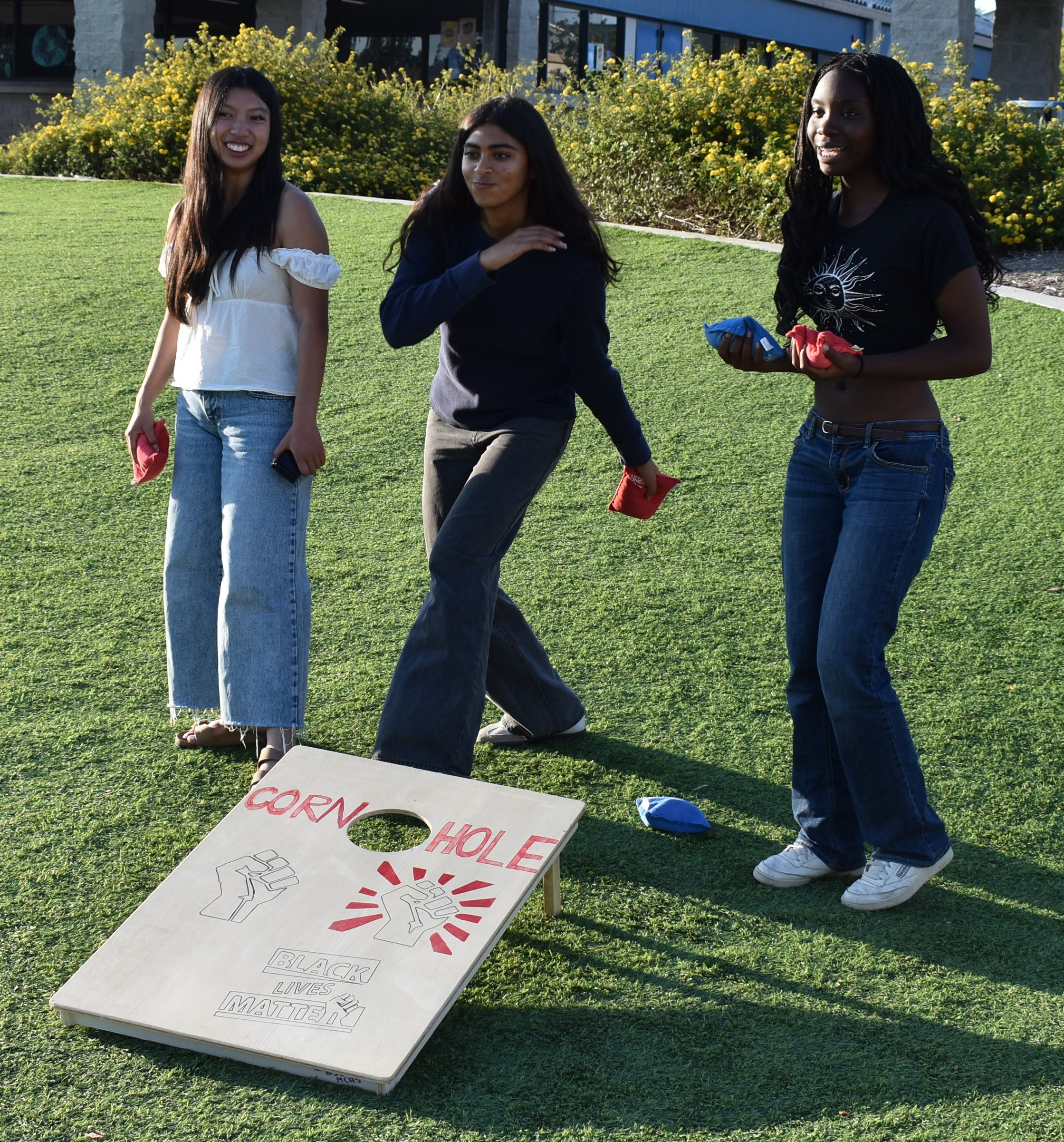 Westview High seniors Carly Isleta, Rushika Raghuwanshi and Morago Ogonsaju...
