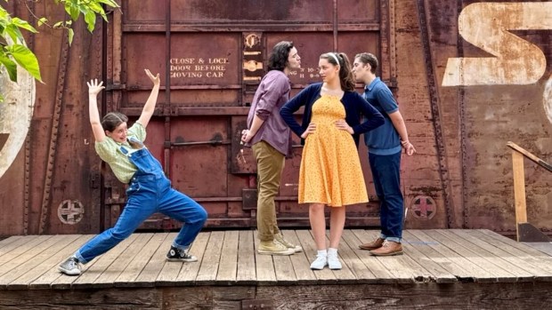 Rehearing a scene from "A Midsummer Night's Dream" were Caroline Daugherty as Hermia, Sean Sullivan as Demetrius, Chiara Mangiamele as Helena and Alex Gilbert as Lysander. (Jacquelyn Ritz)