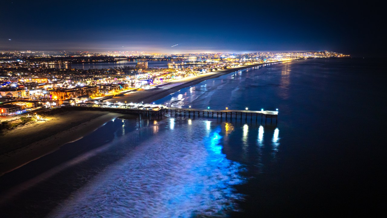 Bioluminescence seen near Crystal Pier in Pacific Beach on Nov. 10. (Photo by Jeff Lewis)