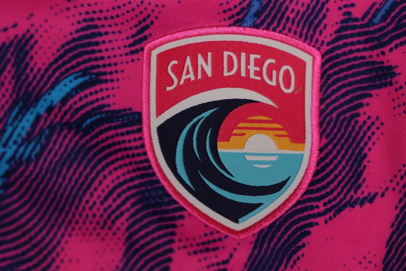 SAN DIEGO, CALIFORNIA - SEPTEMBER 07: Detail of San Diego Wave FC jersey displayed in the dressing room prior to the NWSL match between San Diego Wave and Houston Dash at Snapdragon Stadium on September 07, 2025 in San Diego, California. (Photo by Meg McLaughlin/NWSL via Getty Images)