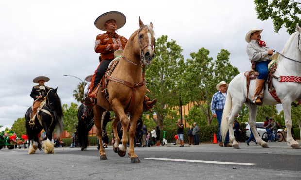 Riders head south down South King Road in a vintage police car during the 3rd Annual San Jose Cinco de Mayo Cultural Parade & Festival in San Jose, Calif., on Sunday, May 3, 2026. (Nhat V. Meyer/Bay Area News Group)
