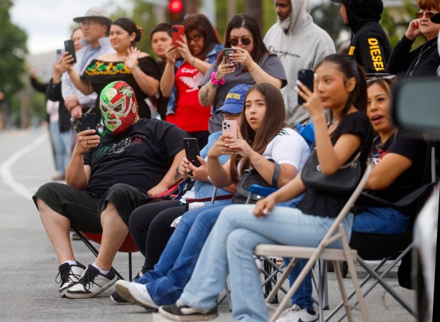 Spectators watch the 3rd Annual San Jose Cinco de Mayo Cultural Parade & Festival as they head south down South King Road in San Jose, Calif., on Sunday, May 3, 2026. (Nhat V. Meyer/Bay Area News Group)