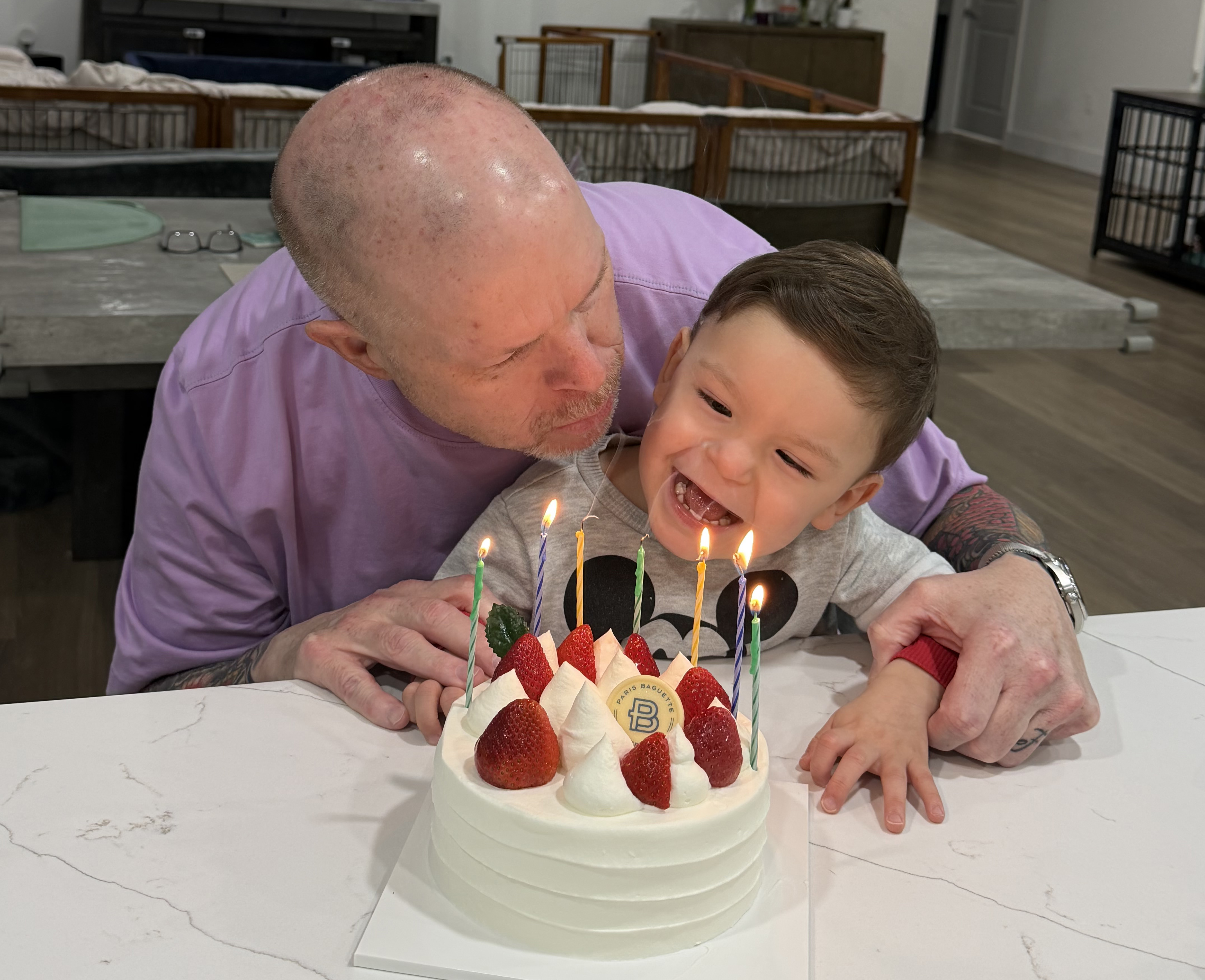Eric Burton celebrates his February birthday with his grandson, Jaxon...