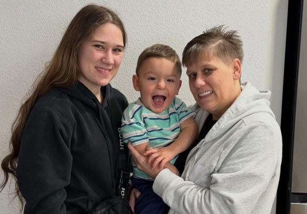 Jaxon Rey Juarez, 2, with his maternal aunt Riley Wallace, left, and maternal grandmother Tami Marshion in Roseville, Calif., back in November of 2025. (Photo courtesy of family)