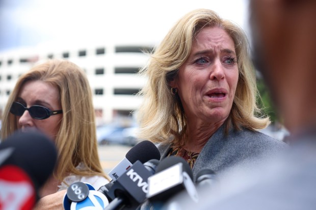 Mothers of the victims, who wish to remain unnamed, speak during a press conference after the sentencing of Shannon O'Connor at Hall of Justice in San Jose, Calif., on Thursday, May 28, 2026. (Shae Hammond/Bay Area News Group)