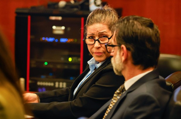 Shannon O'Connor, who was found guilty in March of dozens of felonies and misdemeanors related to alcohol-fueled teen parties, sits next to Stephen Prekoski, criminal defense attorney, before her sentencing at the Hall of Justice in San Jose, Calif., on Thursday, May 28, 2026. (Shae Hammond/Bay Area News Group)