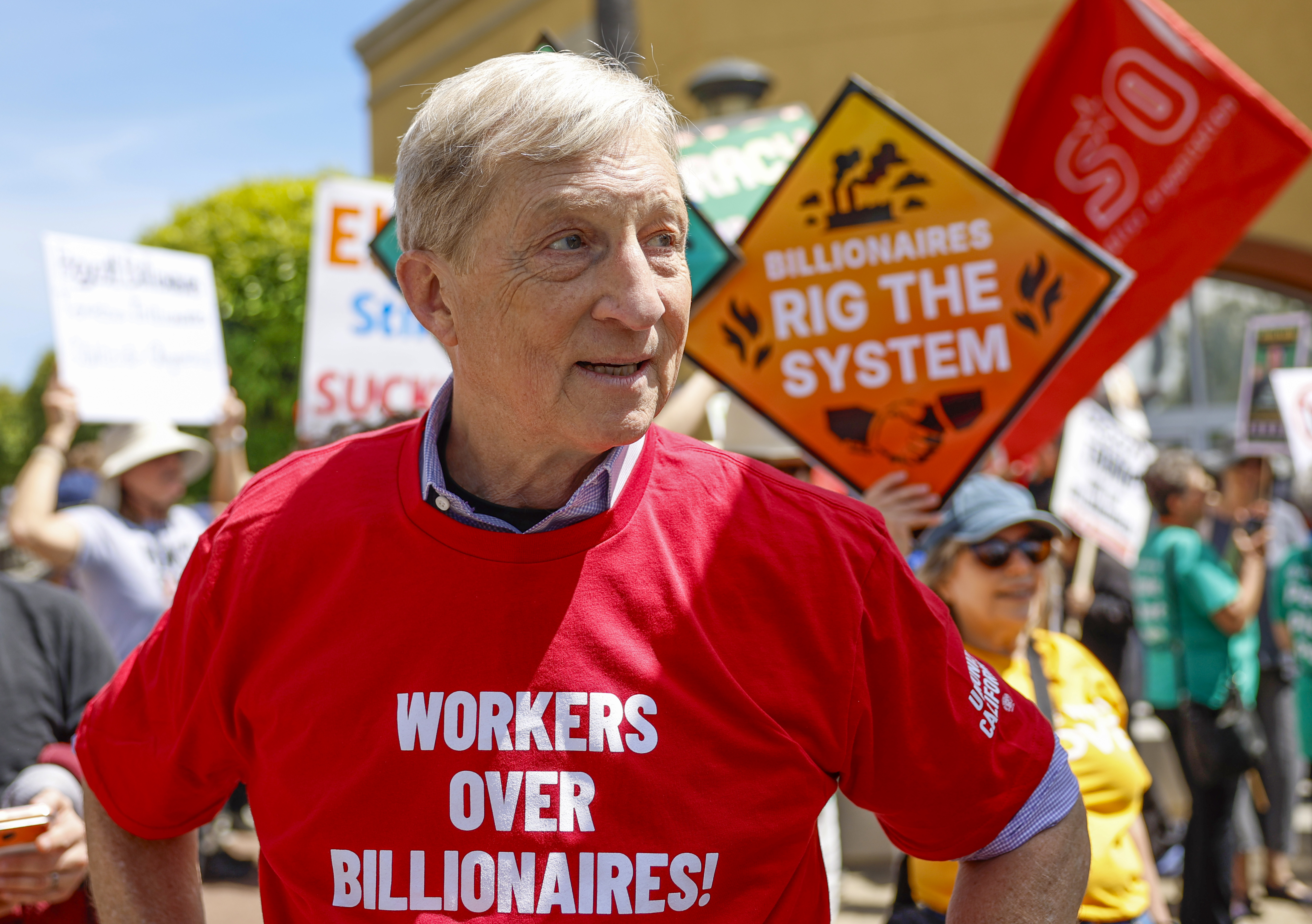 Tom Steyer, candidate for California Governor, attends a May Day...