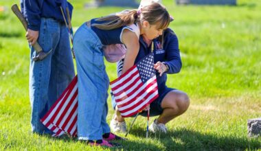 Memorial Day flags line cemeteries in San Jose, Livermore