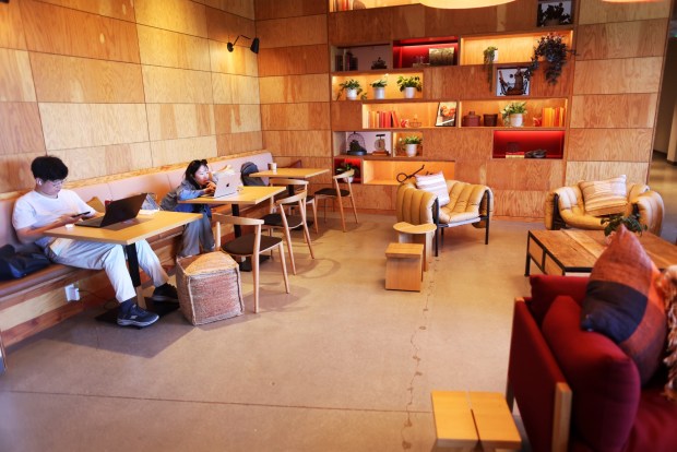 People use laptop computers in a common area of the newly opened Google Meadow Point Campus on Monday, May 11, 2026, in San Jose, Calif.  (Aric Crabb/Bay Area News Group)