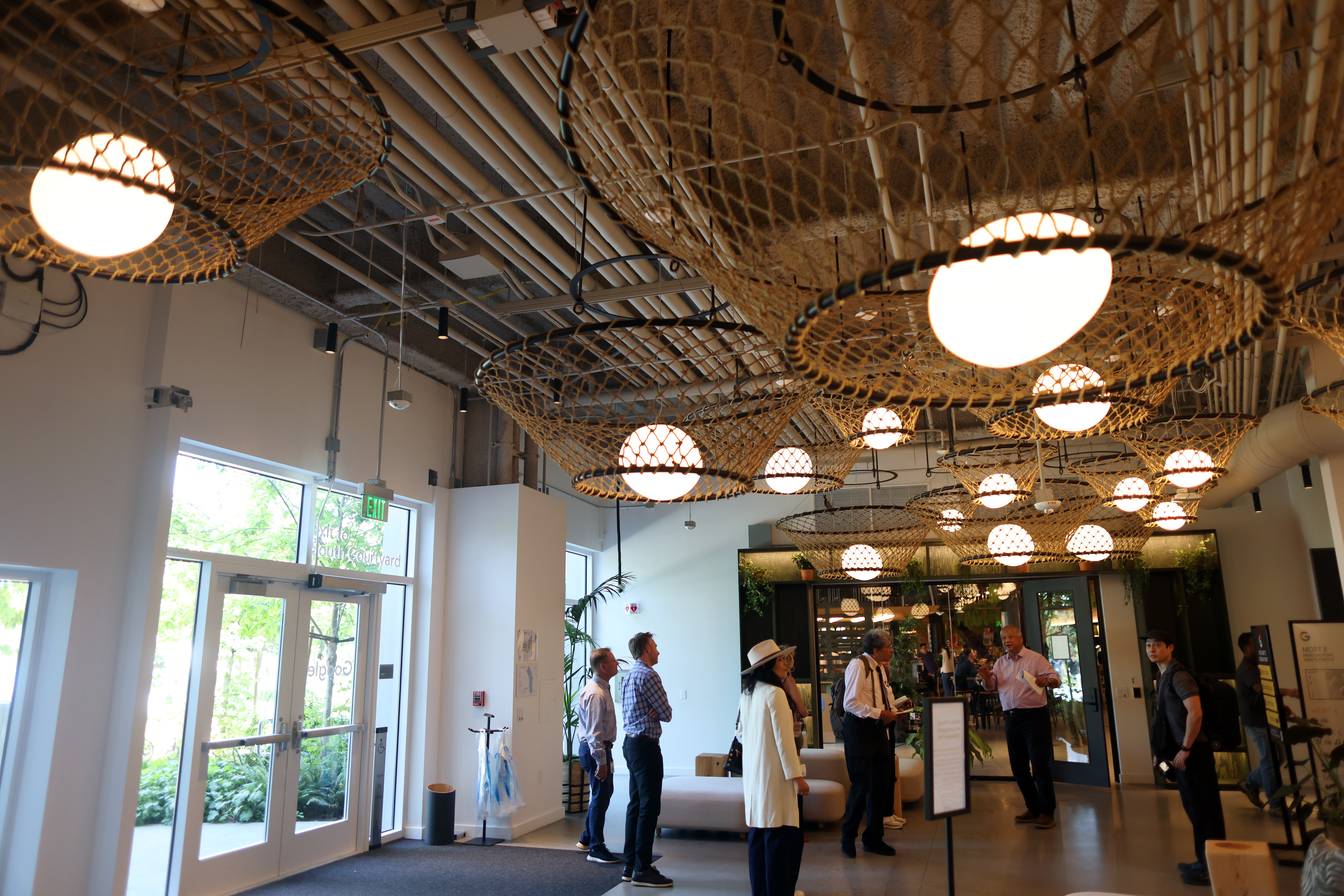 Members of the media tour the Google Meadow Point Campus...