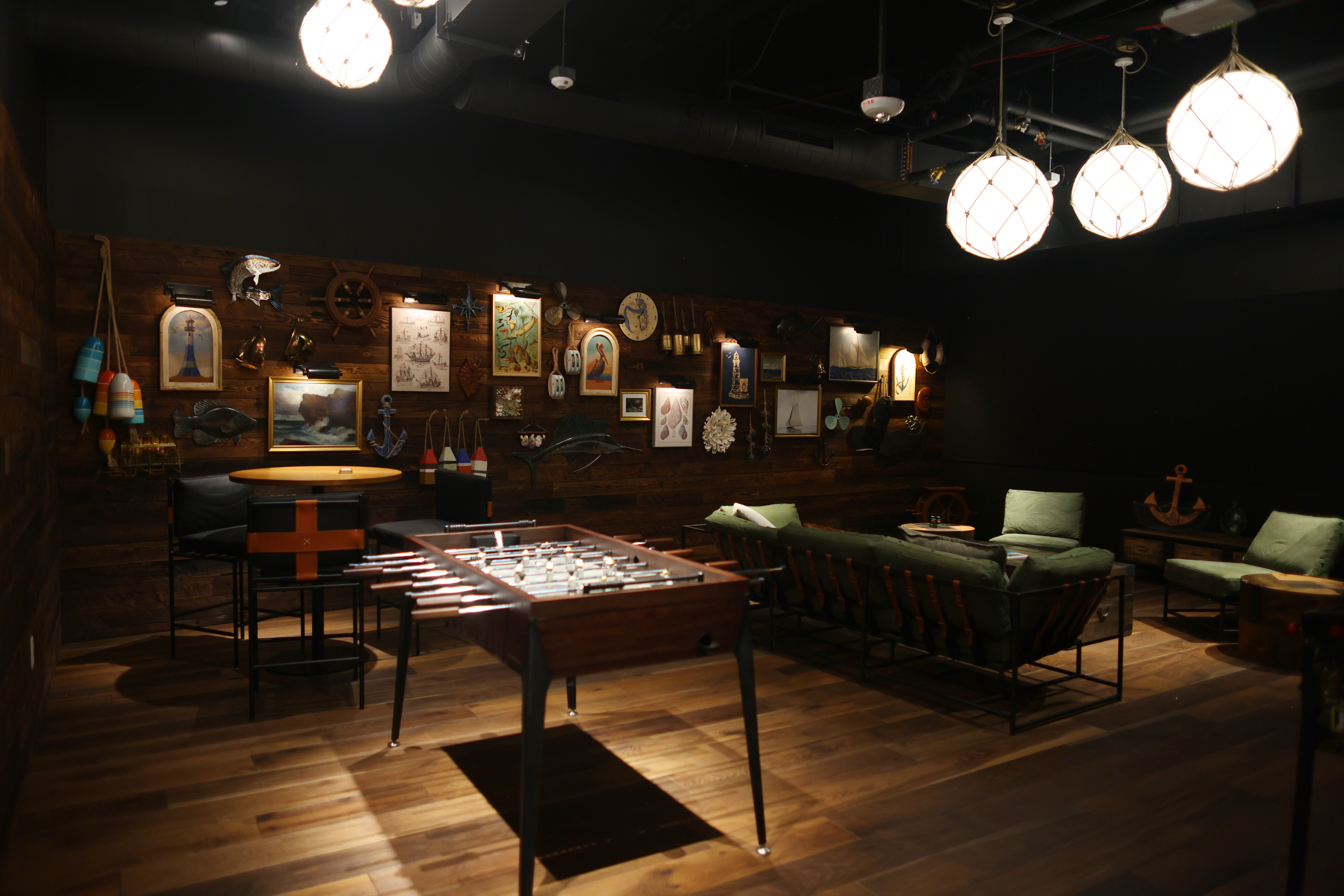 A game room in Building 8 of the Google Meadow...