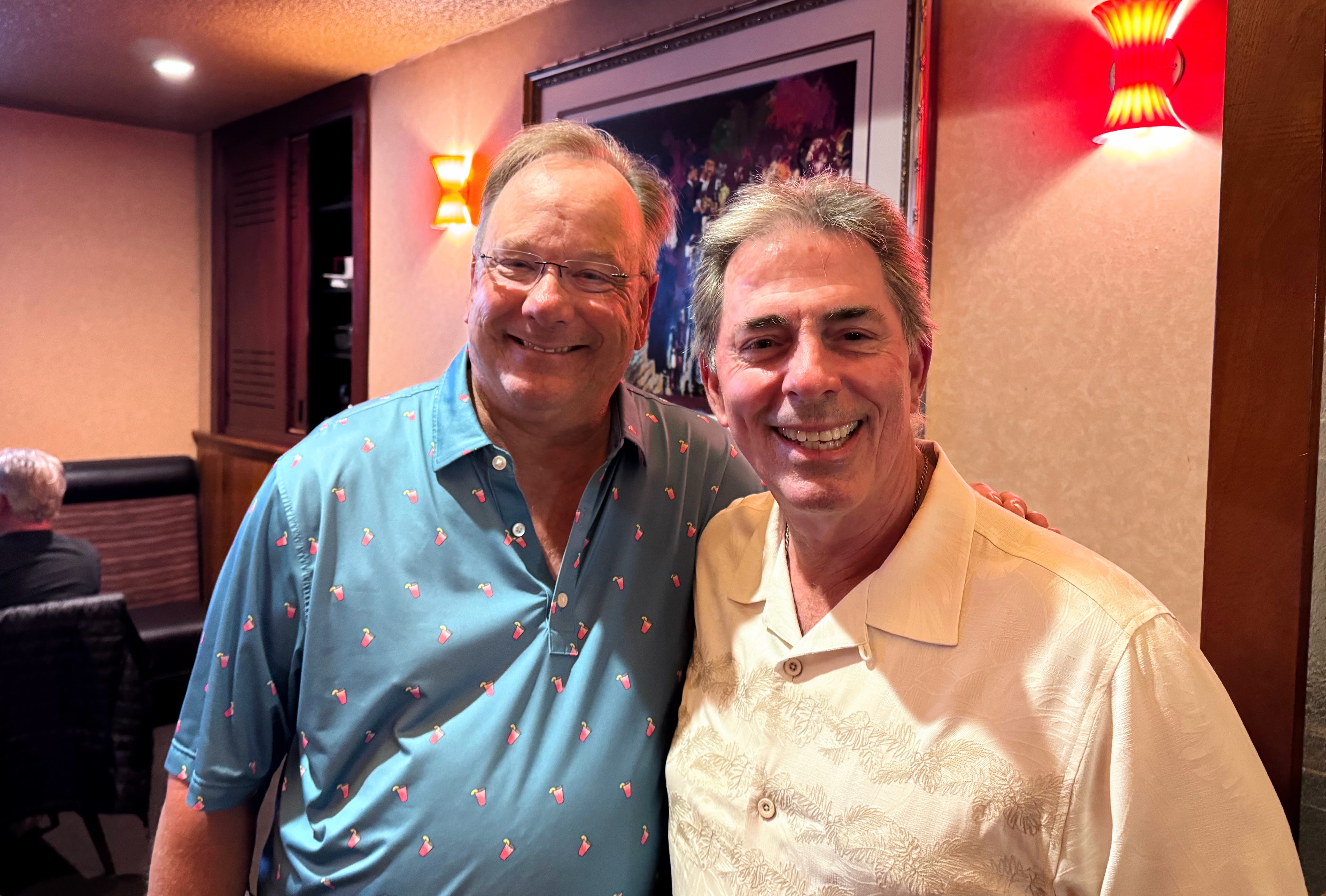 KRTY.com General Manager Nate Deaton, left, poses with Original Joe's...