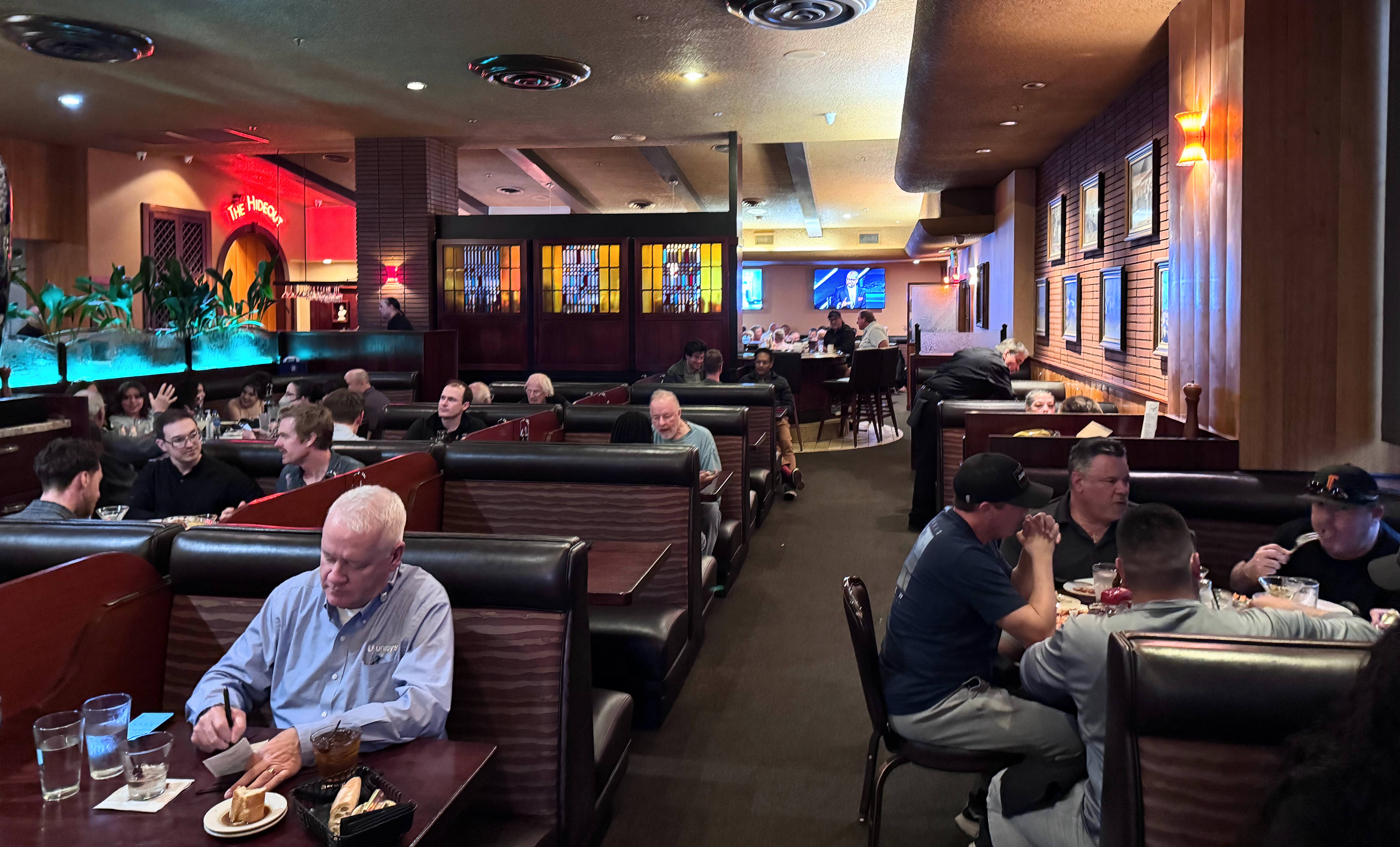 The dining room of Original Joe's in downtown San Jose,...