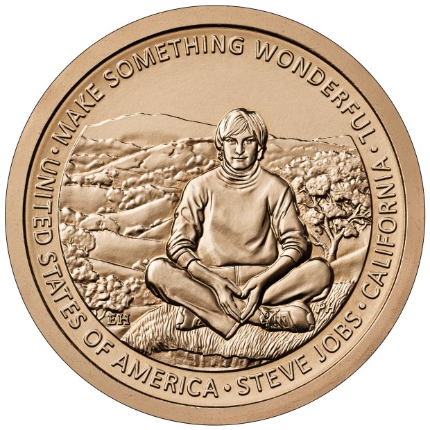 The American Innovation $1 coin for California, released May 12, 2026, features Apple co-founder Steve Jobs. (U.S. Mint)