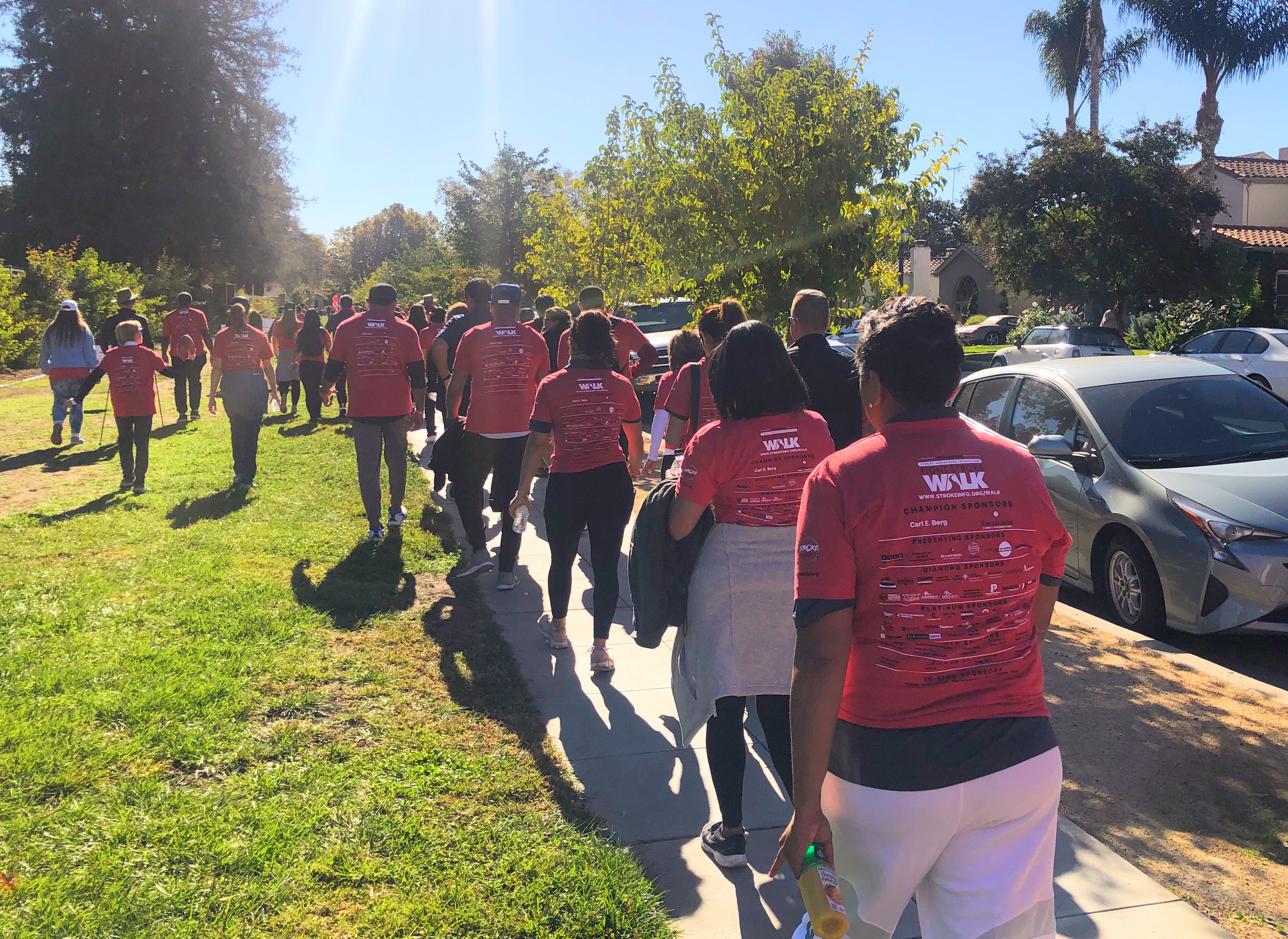 People took laps around the San Jose Municipal Rose Garden...