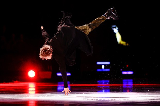 Ilia Malinin, three-time World champion and 2026 Olympic Games team event gold medalist, skates during the 2026 Stars on Ice tour at SAP Center in San Jose, Calif., on Sunday, May 17, 2026. (Shae Hammond/Bay Area News Group)