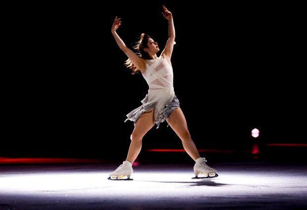 Alysa Liu, 2026 Olympic gold medalist, skates during the 2026 Stars on Ice tour at SAP Center in San Jose, Calif., on Sunday, May 17, 2026. (Shae Hammond/Bay Area News Group)