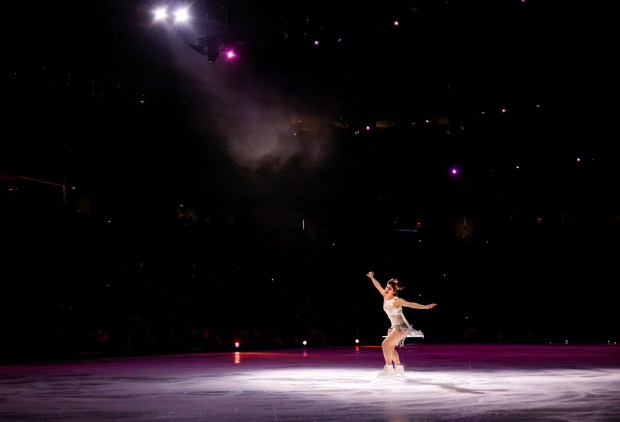 Alysa Liu, 2026 Olympic gold medalist, skates during the 2026 Stars on Ice tour at SAP Center in San Jose, Calif., on Sunday, May 17, 2026. (Shae Hammond/Bay Area News Group)