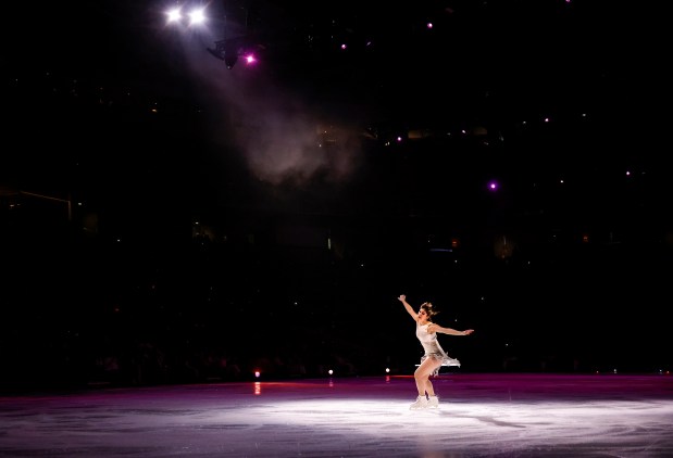 Alysa Liu, 2026 Olympic gold medalist, skates during the 2026 Stars on Ice tour at SAP Center in San Jose, Calif., on Sunday, May 17, 2026. (Shae Hammond/Bay Area News Group)