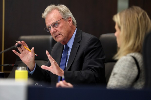 Supervisor Jim Desmond speaks on the subject of funding arts and culture during a Board of Supervisors at the County Administration Building in San Diego on Wednesday, May 6, 2026. (Hayne Palmour IV / For The San Diego Union-Tribune)