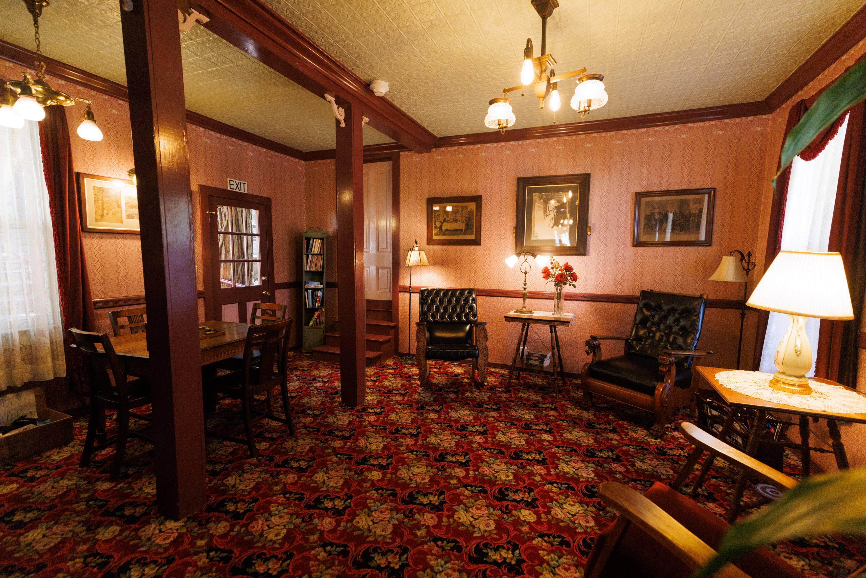 The lobby of the Julian Gold Rush Hotel in Julian...