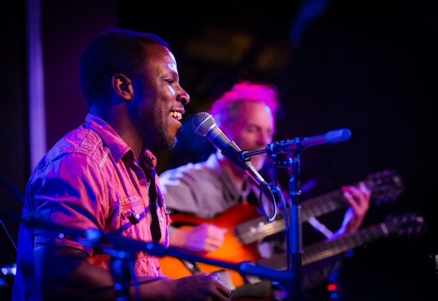 Award-winning San Diego singer Leonard Patton and guitarist Peter Sprague have been good friends and collaborators since 1993. (Jon Naugle / Courtesy Peter Sprague)