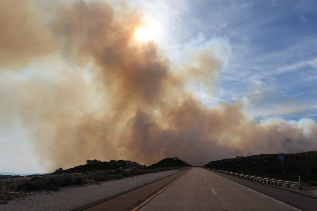 Brush fire forces evacuations in Campo